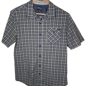 ONeill Plaid Short Sleeve Button-Up Shirt Size Classic Fit Cotton Blue
